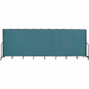 Screenflex 11 Panel Portable Room Divider, 6'8"H x 20'5"L, Fabric Color: Lake