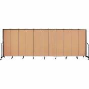 Screenflex 11 Panel Portable Room Divider, 6'8"H x 20'5"W, Fabric Color: Desert