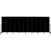 Screenflex 11 Panel Portable Room Divider, 6'8"H x 20'5"L, Fabric Color: Charcoal Black