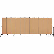 Screenflex 11 Panel Portable Room Divider, 6'8"H x 20'5"W, Fabric Color: Sand