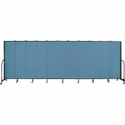 Screenflex 11 Panel Portable Room Divider, 6'8"H x 20'5"W, Fabric Color: Blue