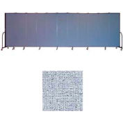 Screenflex 11 Panel Portable Room Divider, 6'8"H x 20'5"L, Vinyl Color: Blue Tide