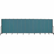 Screenflex 13 Panel Portable Room Divider, 6'8"H x 24'1"L, Fabric Color: Lake