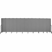Screenflex 13 Panel Portable Room Divider, 6'8"H x 24'1"W, Fabric Color: Stone