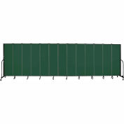 Screenflex 13 Panel Portable Room Divider, 6'8"H x 24'1"L, Fabric Color: Mallard
