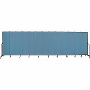 Screenflex 13 Panel Portable Room Divider, 6'8"H x 24'1"W, Fabric Color: Blue