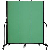 Screenflex 3 Panel Portable Room Divider, 6'8"H x 5'9"W, Fabric Color: Sea Green
