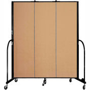 Screenflex 3 Panel Portable Room Divider, 6'8"H x 5'9"W, Fabric Color: Sand