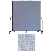 Screenflex 3 Panel Portable Room Divider, 6'8"H x 5'9"L, Vinyl Color: Blue Tide