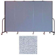 Screenflex 5 Panel Portable Room Divider, 6'8"H x 9'5"L, Vinyl Color: Blue Tide