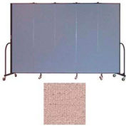 Screenflex 5 Panel Portable Room Divider, 6'8"H x 9'5"W, Vinyl Color: Raspberry Mist