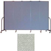 Screenflex 5 Panel Portable Room Divider, 6'8"H x 9'5"W, Vinyl Color: Mint