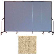 Screenflex 5 Panel Portable Room Divider, 6'8"H x 9'5"W, Vinyl Color: Sandalwood