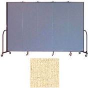 Screenflex 5 Panel Portable Room Divider, 6'8"H x 9'5"W, Vinyl Color: Hazelnut
