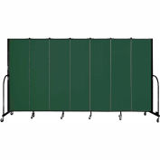 Screenflex 7 Panel Portable Room Divider, 6'8"H x 13'1"L, Fabric Color: Mallard