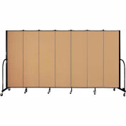 Screenflex 7 Panel Portable Room Divider, 6'8"H x 13'1"W, Fabric Color: Sand