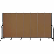 Screenflex 7 Panel Portable Room Divider, 6'8"H x 13'1"L, Fabric Color: Oatmeal