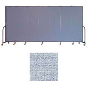 Screenflex 7 Panel Portable Room Divider, 6'8"H x 13'1"L, Vinyl Color: Blue Tide