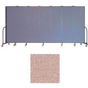 Screenflex 7 Panel Portable Room Divider, 6'8"H x 13'1"W, Vinyl Color: Raspberry Mist