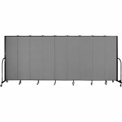 Screenflex 9 Panel Portable Room Divider, 6'8"H x 16'9"L, Fabric Color: Stone