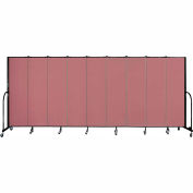 Screenflex 9 Panel Portable Room Divider, 6'8"H x 16'9"L, Fabric Color: Mauve