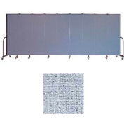 Screenflex 9 Panel Portable Room Divider, 6'8"H x 16'9"L, Vinyl Color: Blue Tide