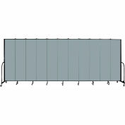 Screenflex 11 Panel Portable Room Divider, 7'4"H x 20'5"L, Fabric Color: Grey Stone