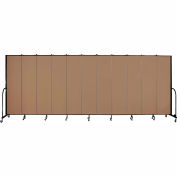 Screenflex 11 Panel Portable Room Divider, 7'4"H x 20'5"W, Fabric Color: Beech
