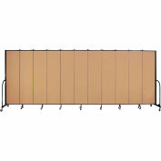 Screenflex 11 Panel Portable Room Divider, 7'4"H x 20'5"W, Fabric Color: Sand