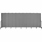 Screenflex 11 Panel Portable Room Divider, 7'4"H x 20'5"W, Fabric Color: Grey