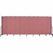 Screenflex 11 Panel Portable Room Divider, 7'4"H x 20'5"L, Fabric Color: Mauve