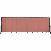 Screenflex 13 Panel Portable Room Divider, 7'4"H x 24'1"W, Fabric Color: Cranberry