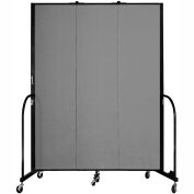 Screenflex 3 Panel Portable Room Divider, 7'4"H x 5'9"W, Fabric Color: Grey