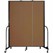 Screenflex 3 Panel Portable Room Divider, 7'4"H x 5'9"W, Fabric Color: Oatmeal