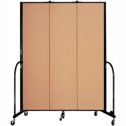 Screenflex 3 Panel Portable Room Divider, 7'4"H x 5'9"L, Fabric Color: Wheat