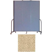 Screenflex 3 Panel Portable Room Divider, 7'4"H x 5'9"L, Vinyl Color: Sandalwood