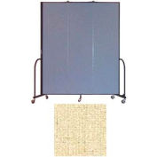 Screenflex 3 Panel Portable Room Divider, 7'4"H x 5'9"L, Vinyl Color: Hazelnut