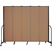 Screenflex 5 Panel Portable Room Divider, 7'4"H x 9'5"W, Fabric Color: Beech