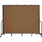 Screenflex 5 Panel Portable Room Divider, 7'4"H x 9'5"L, Fabric Color: Oatmeal