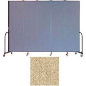 Screenflex 5 Panel Portable Room Divider, 7'4"H x 9'5"L, Vinyl Color: Sandalwood