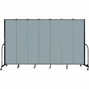Screenflex 7 Panel Portable Room Divider, 7'4"H x 13'1"L, Fabric Color: Grey Stone