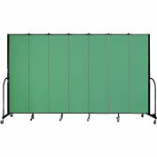 Screenflex 7 Panel Portable Room Divider, 7'4"H x 13'1"W, Fabric Color: Sea Green