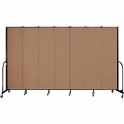 Screenflex 7 Panel Portable Room Divider, 7'4"H x 13'1"W, Fabric Color: Beech
