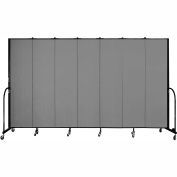 Screenflex 7 Panel Portable Room Divider, 7'4"H x 13'1"W, Fabric Color: Grey