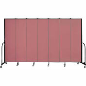 Screenflex 7 Panel Portable Room Divider, 7'4"H x 13'1"L, Fabric Color: Mauve