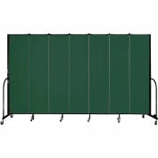Screenflex 7 Panel Portable Room Divider, 7'4"H x 13'1"L, Fabric Color: Green