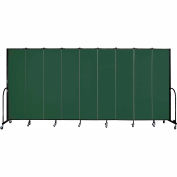 Screenflex 9 Panel Portable Room Divider, 7'4"H x 16'9"W, Fabric Color: Mallard