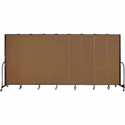 Screenflex 9 Panel Portable Room Divider, 7'4"H x 16'9"L, Fabric Color: Walnut