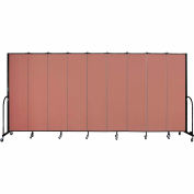 Screenflex 9 Panel Portable Room Divider, 7'4"H x 16'9"W, Fabric Color: Cranberry