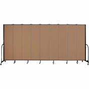 Screenflex 9 Panel Portable Room Divider, 7'4"H x 16'9"W, Fabric Color: Beech
